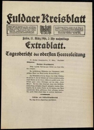 Ausgabe vom Freitag, den 17. März 1916.