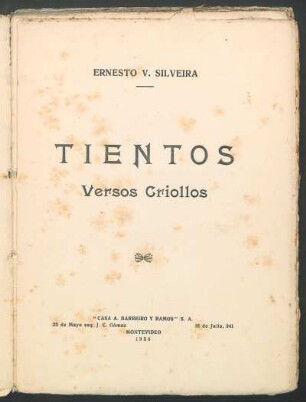 Tientos : Versos criollos