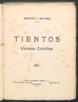 Tientos : Versos criollos