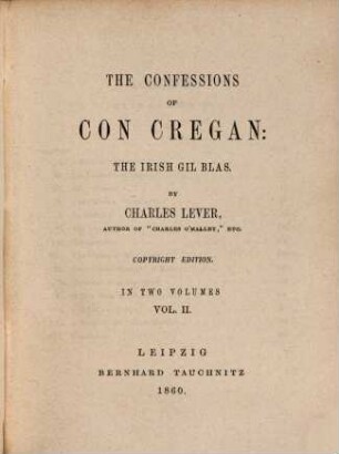 The confessions of Con Cregan : the Irish Gil Blas, 2
