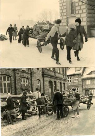 Aufräumungsarbeiten am Schweriner Staatstheater, Februar 1963