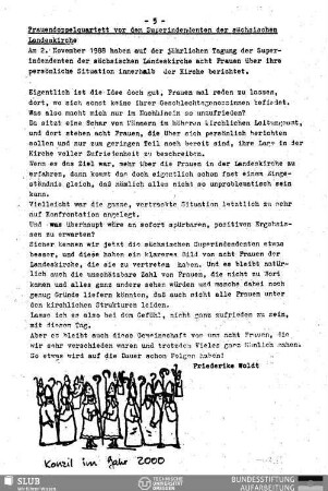 Frauendoppelquartett vor den Superindendenten der sächsischen Landeskirche