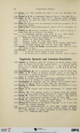 Englische Sprache und Literatur-Geschichte (Nr. 1123-1138)