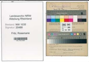 Entnazifizierung Rosemarie Fritz , geb. 08.05.1916 (Dolmetscherin)