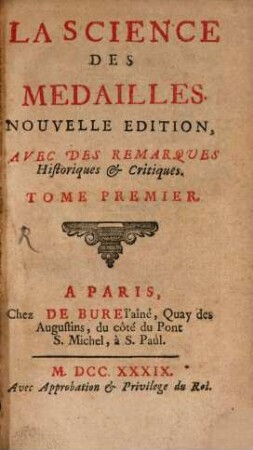 La Science Des Medailles, 1