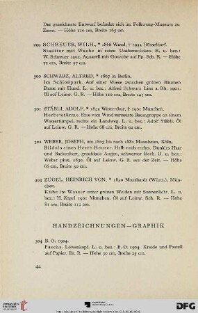 Handzeichnungen – Graphik (Nr. 304-315)