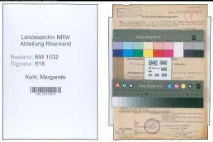 Entnazifizierung Margarete Kohl , geb. 01.06.1900 ()