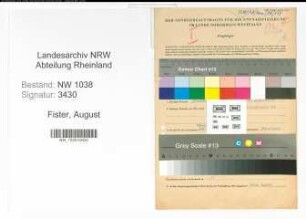 Entnazifizierung August Fister , geb. 10.08.1905 (Beamter)