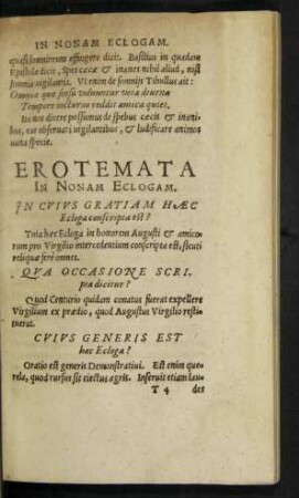 Erotemata In Nonam Eclogam.