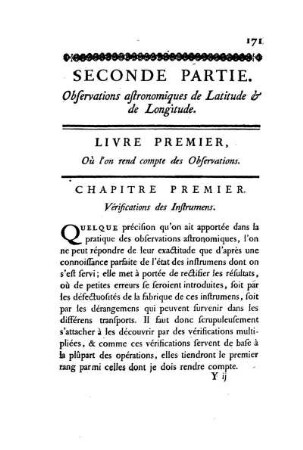 Vérification des Instrumens.