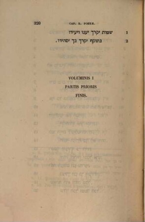 Chrestomathia Rabbinica et Chaldaica : cum notis grammaticis, historicis, theologicis, glossario et lexico abbreviaturarum, quae in Hebraeorum scriptis passim occurrunt, 1,1. Selecta Rabbinica ed Chaldaica completens. Pars prior, selecta Rabbinica