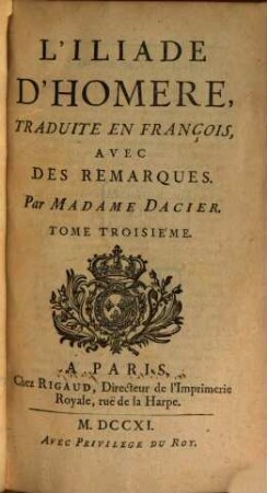 L' Iliade D'Homere, 3
