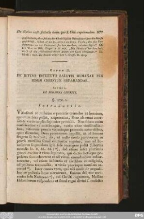 Caput II. De Divino Instituto Salutis Humanae Per Iesum Christum Reparandae.