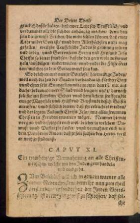 Caput XI. Ein trewhertzige Vermahnung an alle Christenmenschen/ welche mit den Juden gern handeln und umbgehn.