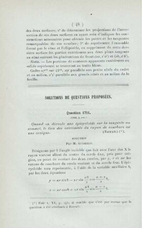 Solutions de questions proposées.