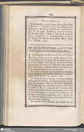 De La Longitude, Latitude & Déclinaison de la Lune & des autres Planètes