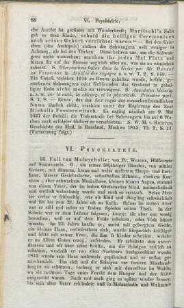 VI. Psychiatrie.