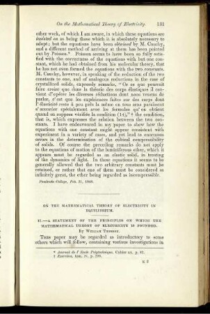 On the mathematical theory of electricity in equilibrium.