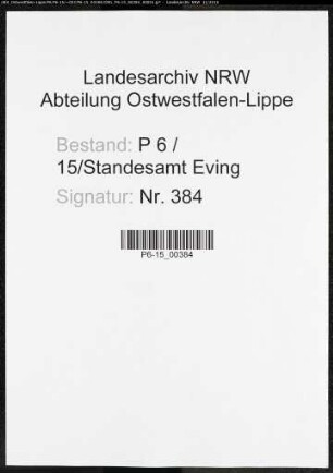 Sterberegister Standesamt Lünen-Eving