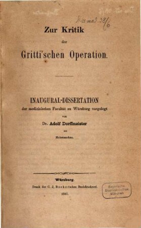Zur Kritik der Gritti'schen Operation
