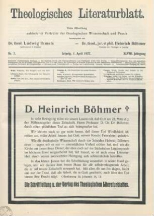 Todesanzeige Heinrich Böhmer