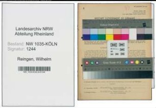 Entnazifizierung Wilhelm Reingen , geb. 13.03.1889 (Steiger)