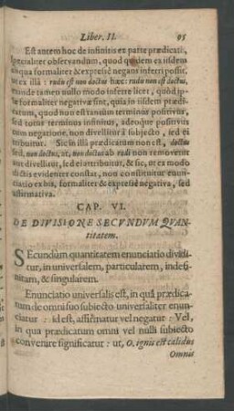 Caput VI. De Divisione Secundum Quantitatem.