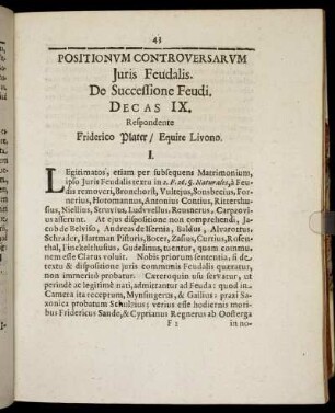 De Successione Feudi. Decas IX.