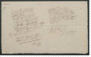 [Ohne Titel] ["Was soll ich sagen?"] [Entwurf mit vielen Korrekturen und Vorstufe mit einigen Korrekturen und varianten Versentwürfen ]