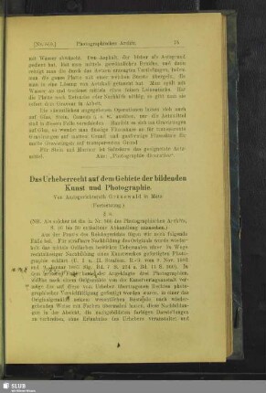 Das Urheberrecht auf dem Gebiete der bildenden Kunst und Photographie