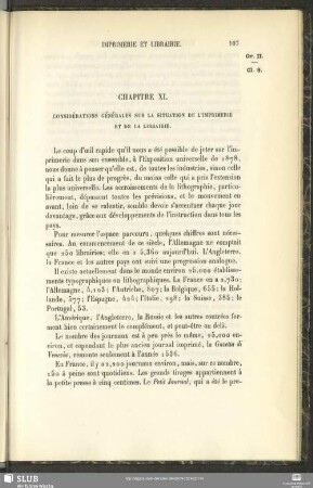 Chapitre XI. Considération Générales Sur La Situation De L'Imprimerie Et De La Librairie
