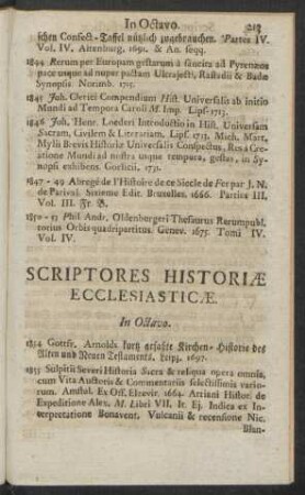 Scriptores Historiae Ecclesiasticae. In Octavo