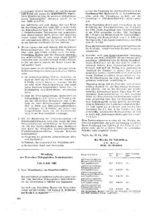 Mitteilung des Deutschen Pädagogischen Zentralinstituts : vom 6. Juli 1966