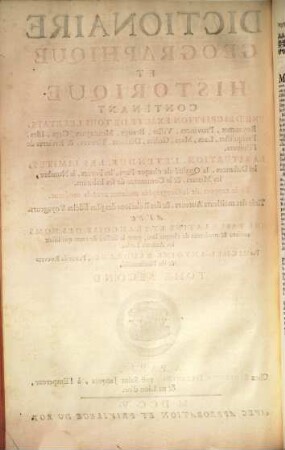 Dictionnaire geographique et historique, 2