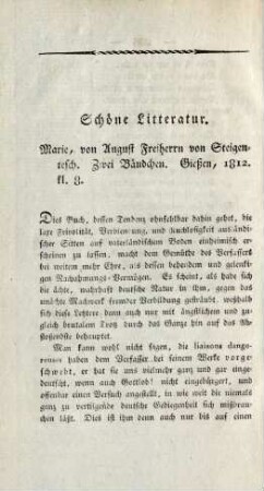 Schöne Litteratur.