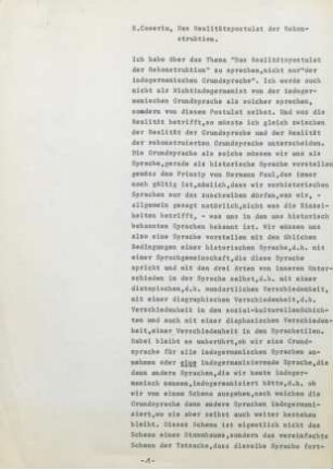 Die Rekonstruktion : Vortrag; Notizen