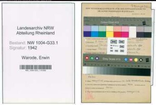Entnazifizierung Erwin Warode , geb. 07.02.1909 (Lehrer)
