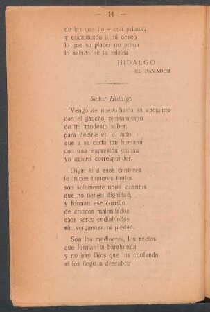 [Carta al] Señor Hidalgo