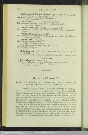 Gruppe 26 und 27. Belgier und Holländer im 19. Jahrhundert