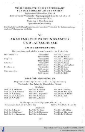 VI. Akademische Prüfungsämter- und -ausschüsse