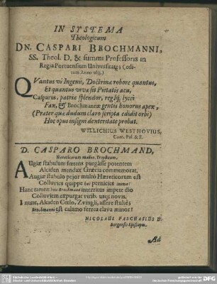 In Systema Theologicum