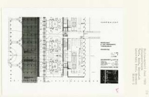 Großkraftwerk, Berlin-Hakenfelde (Diplomarbeit bei Bernhard Hermkes): Kesselhaus, E-Warte, Wärmewarte, Turbinenhalle, Grundrisse + 13.00, 1:200