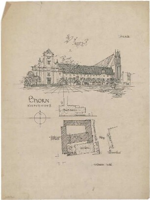 Döllgast, Hans; Thorn (Torun, Polen); Kultur-Haus - Kulturhaus (Lageplan; Perspektive)