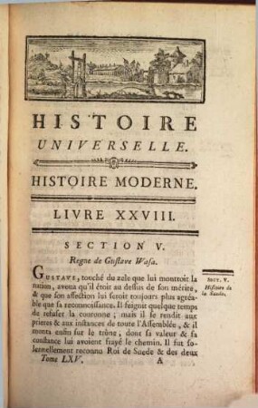 Histoire Universelle, Depuis Le Commencement Du Monde Jusqu'a Présent, 104. Contenant la fin de l'Histoire de Suede