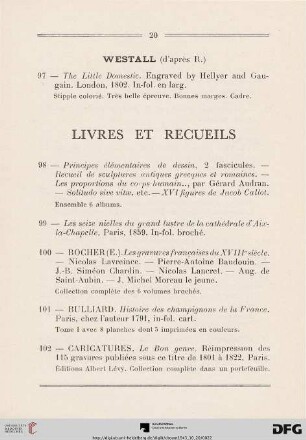 Livres et Recueils (Nr. 98-136)
