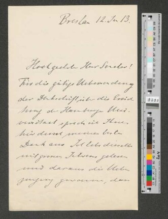 Brief an Werner von Melle