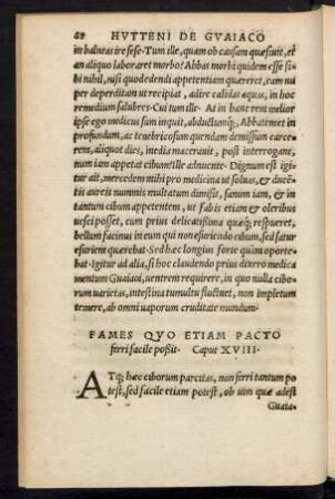 Fames Quo Etiam Pacto ferri facile poßit. Caput XVIII.