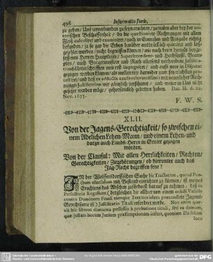 XLII. [Informatio Juris]