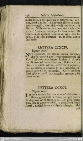 Lettera CCXCV. Signor mio!