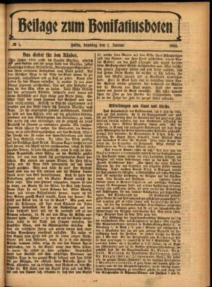 Zweite Ausgabe vom Sonntag, den 01. Januar 1905.